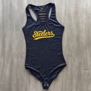 Black Pittsburgh Steelers Bodysuit, Steelers Womens Adult Size Onepiece